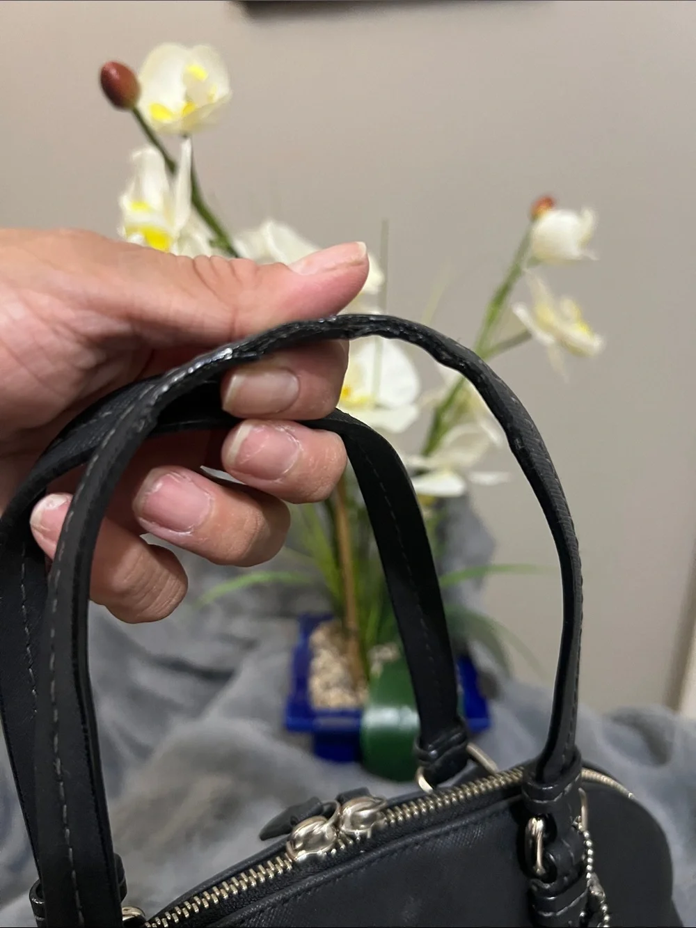 Coach Payton Black Leather Dome Satchel GUC retail $328
